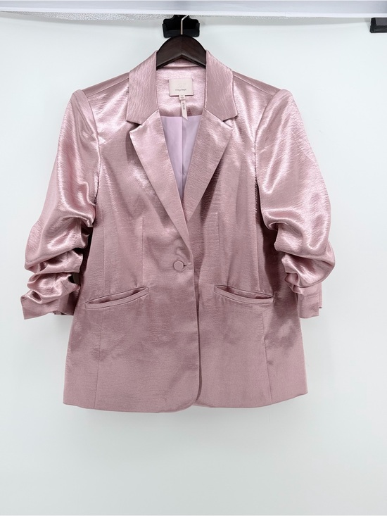 cinq a sept Jackets & Blazers - cinq a sept Shimmery Rose Satin Single-Button Blazer